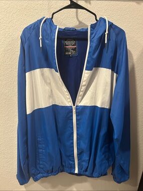 Bleecker & Mercer Men's Blue and White Zip-Up Sweater Jacket